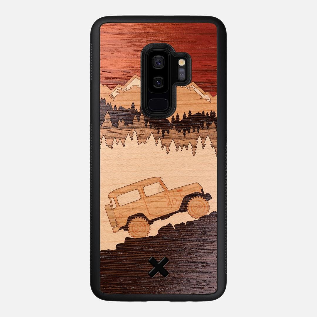 Off-Road Case for the Samsung Galaxy S9 Plus featuring a Padauk, Cherry, Maple, and Walnut Wood backer with the Keyway X Mark#Phone Model_Galaxy S9 Plus