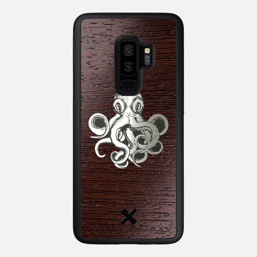 Prize Kraken Case for the Samsung Galaxy S9 Plus featuring an Engraved Silver and Wenge Wood backer with the Keyway X Mark#Phone Model_Galaxy S9 Plus