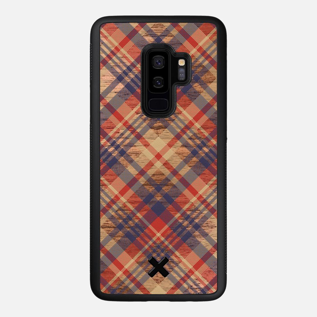 Tartan Case for the Samsung Galaxy S9 Plus featuring a UV Printed Walnut Wood backer with the Keyway X Mark#Phone Model_Galaxy S9 Plus
