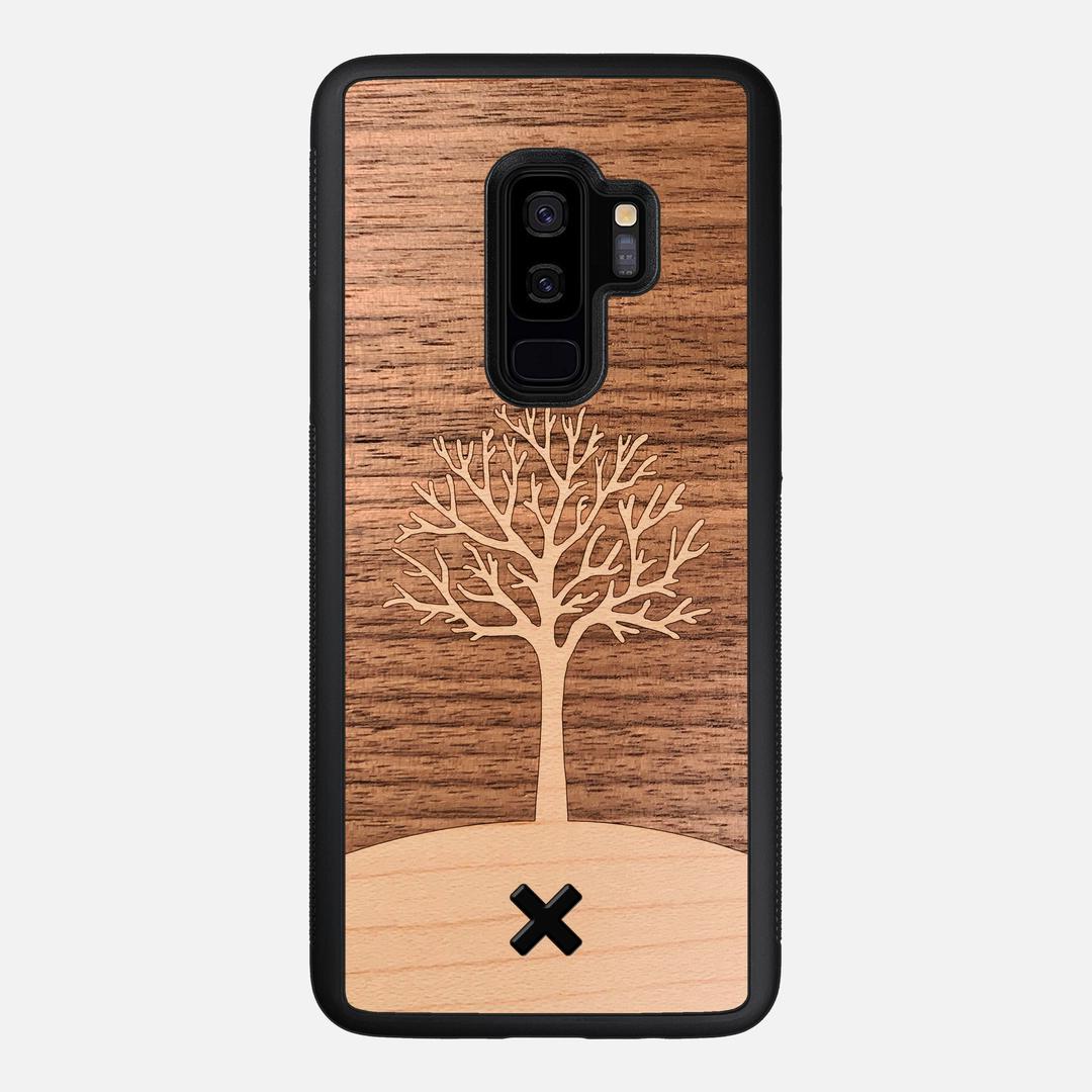 Tree of Life Case for the Samsung Galaxy S9 Plus featuring a Maple and Walnut Wood backer with the Keyway X Mark#Phone Model_Galaxy S9 Plus