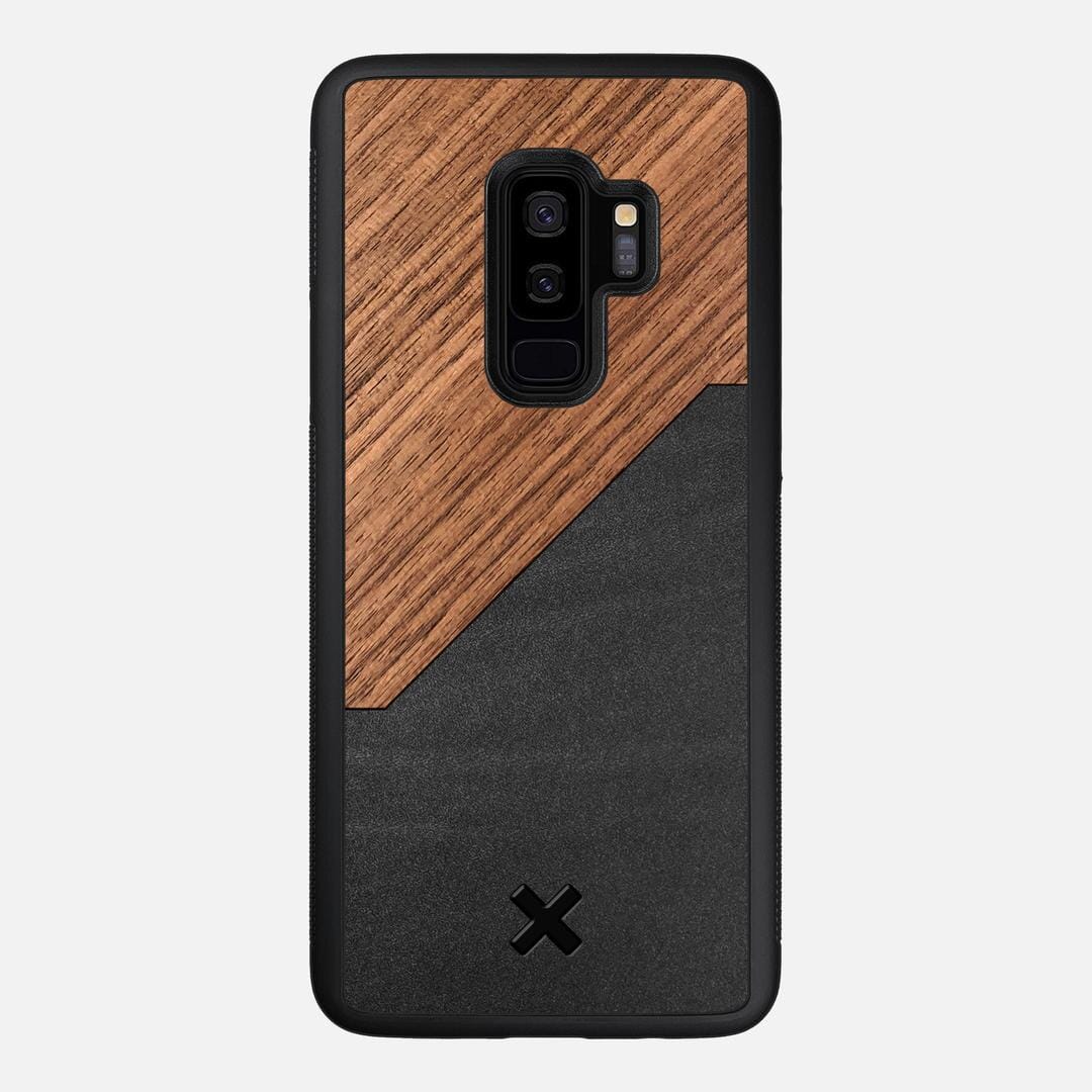 Walnut Rift Case for the Samsung Galaxy S9 Plus featuring a Genuine Leather and Walnut Wood backer with the Keyway X Mark#Phone Model_Galaxy S9 Plus