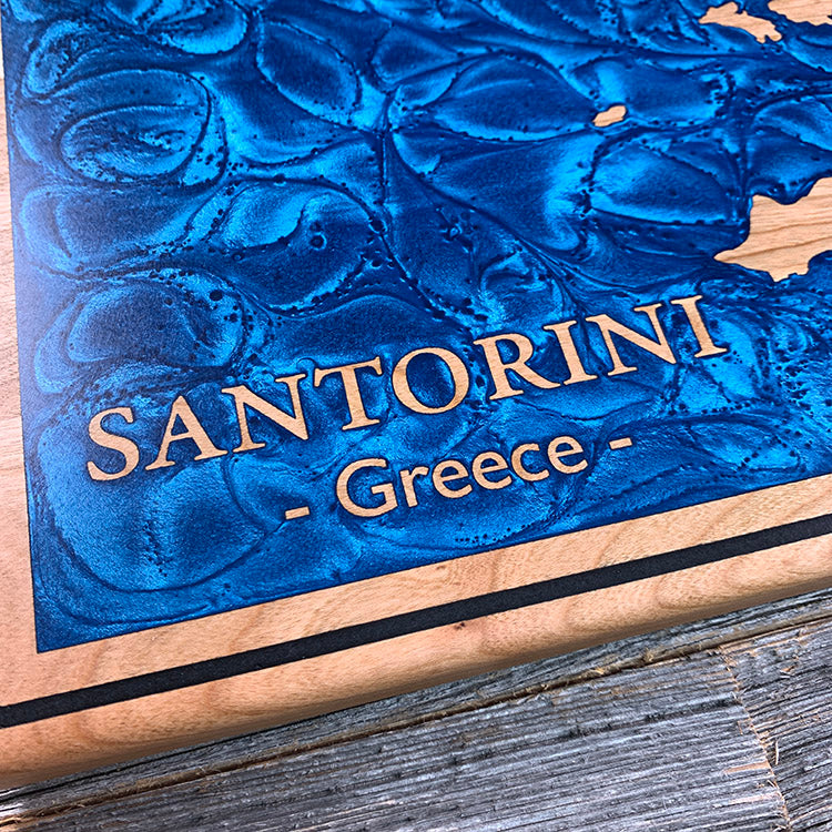 Detail of the Santorini map by Keyway