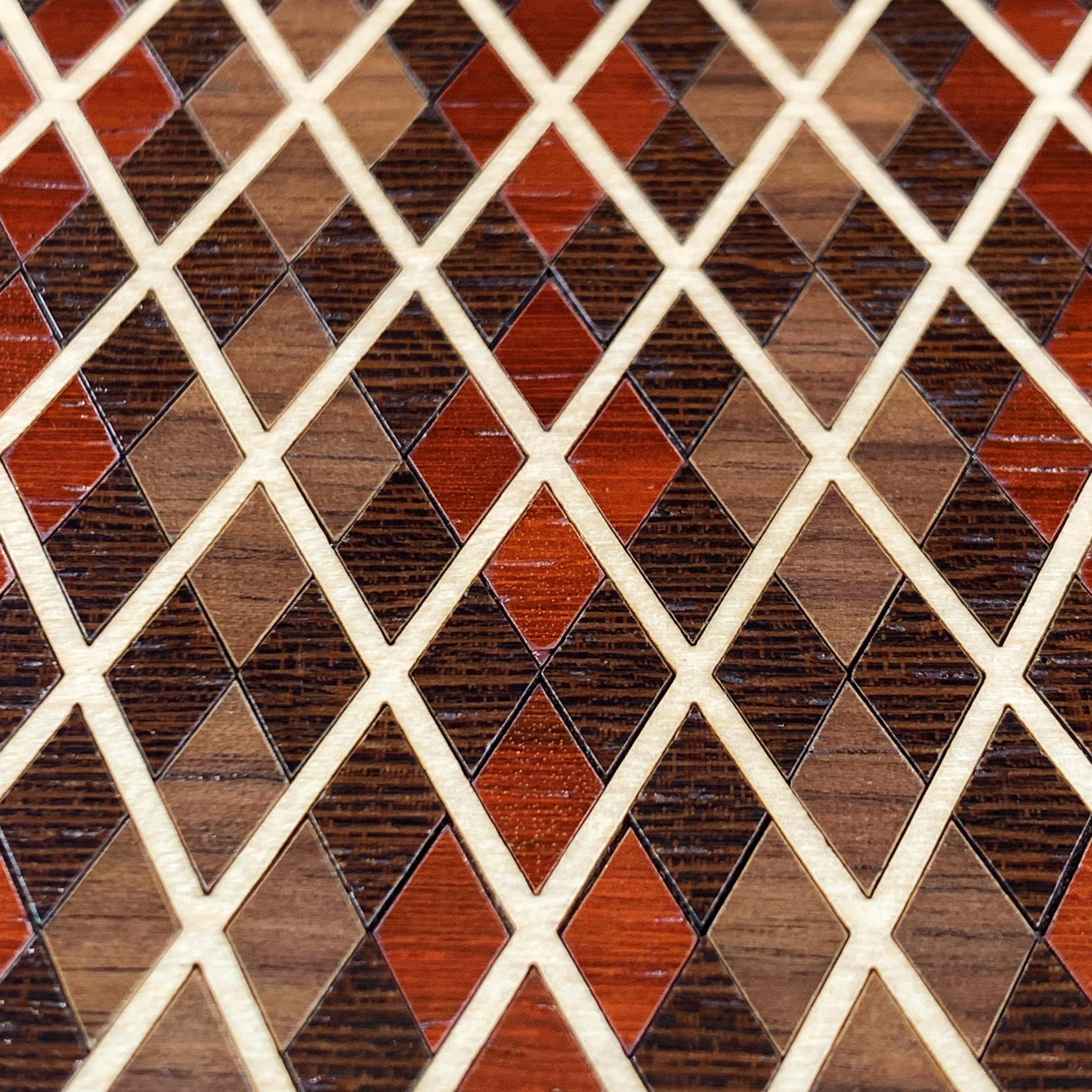 Zoomed in detailed shot of the Argyle Wood iPhone 13 Pro Case by Keyway Designs