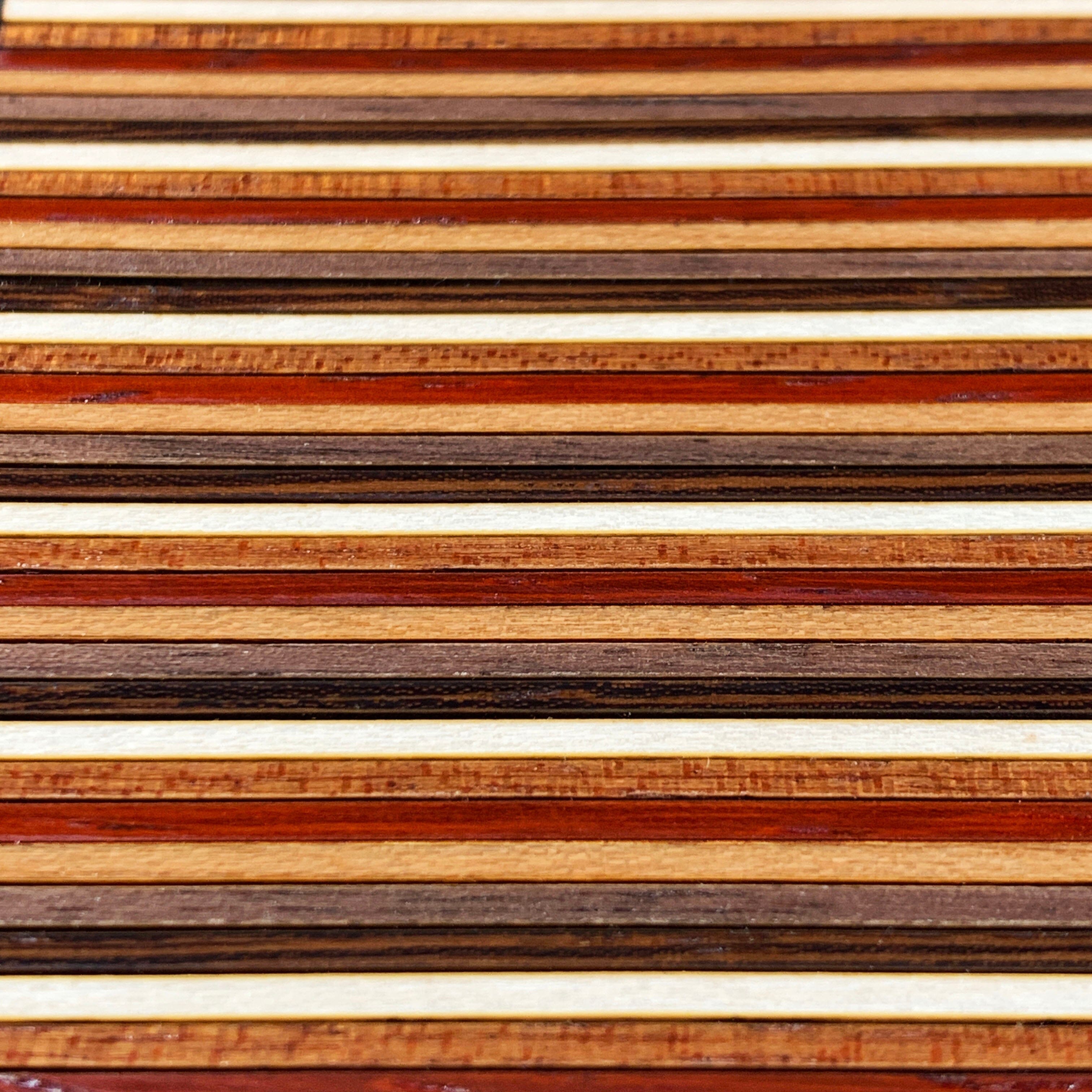 Zoomed in detailed shot of the Strata Wood phone case by Keyway