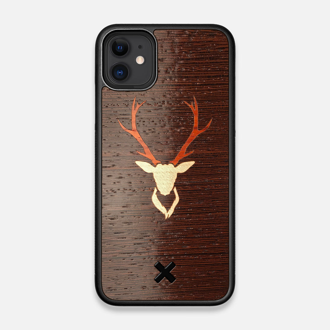 Front view of the Stag Wenge Wood iPhone 11 Case by Keyway Designs