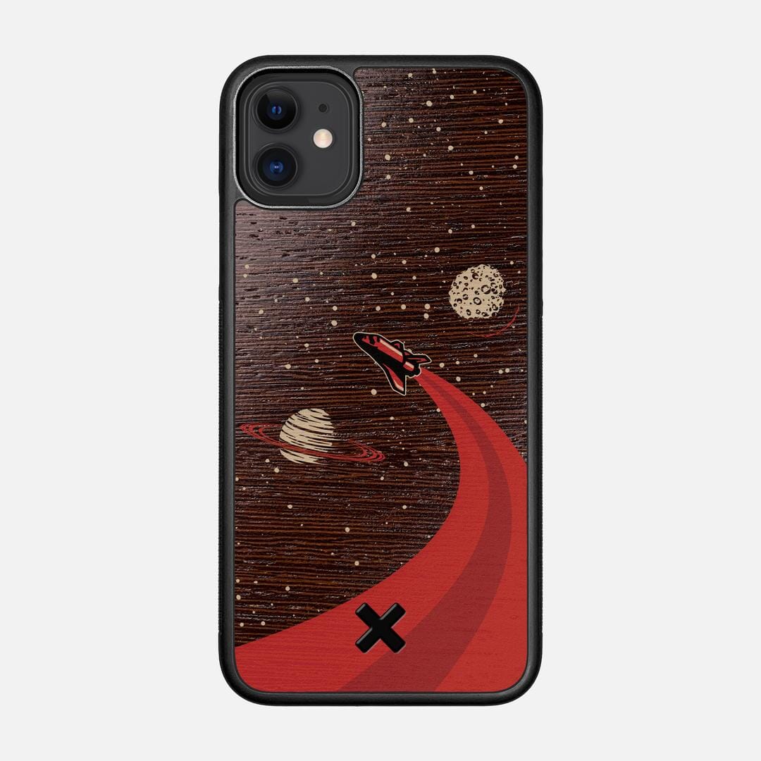 Booster Case for the Apple iPhone 11 featuring a UV Printed Wenge Wood backer with the Keyway X Mark#Phone Model_iPhone 11