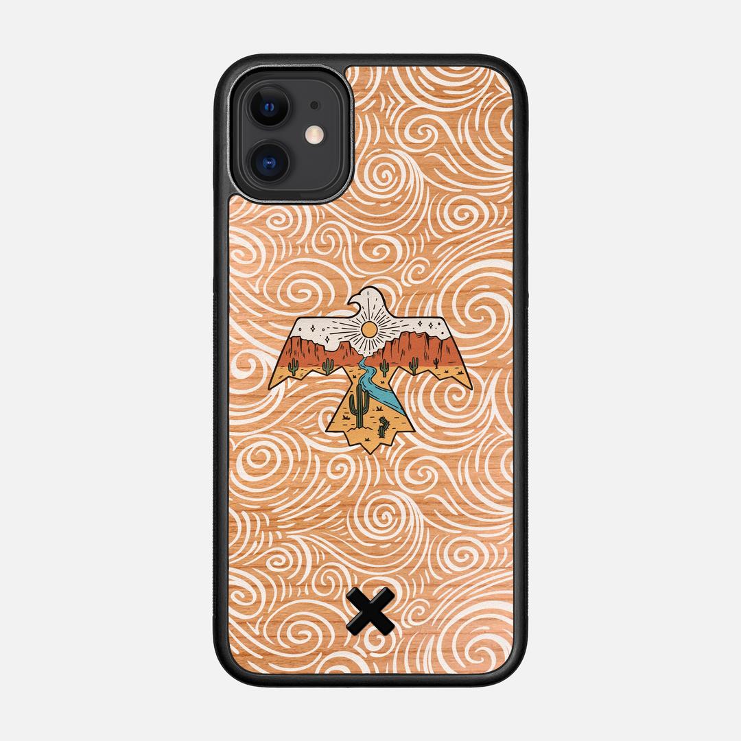 Eagle Case for the Apple iPhone 11 featuring a UV Printed Cherry Wood backer with the Keyway X Mark#Phone Model_iPhone 11