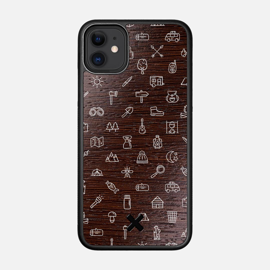 Gear Case for the Apple iPhone 11 featuring a UV Printed Wenge Wood backer with the Keyway X Mark#Phone Model_iPhone 11
