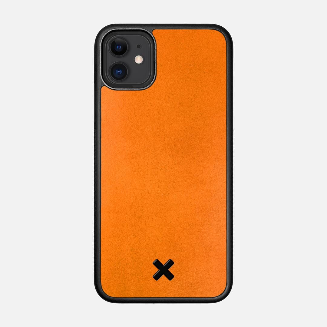 Honey Leather Case for the Apple iPhone 11 featuring a Genuine Leather backer with the Keyway X Mark#Phone Model_iPhone 11