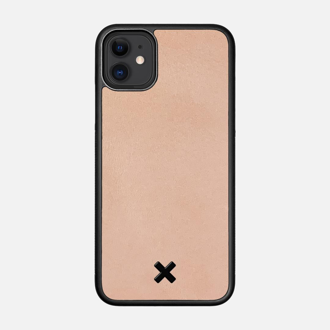 Natural Leather Case for the Apple iPhone 11 featuring a Genuine Leather backer with the Keyway X Mark#Phone Model_iPhone 11