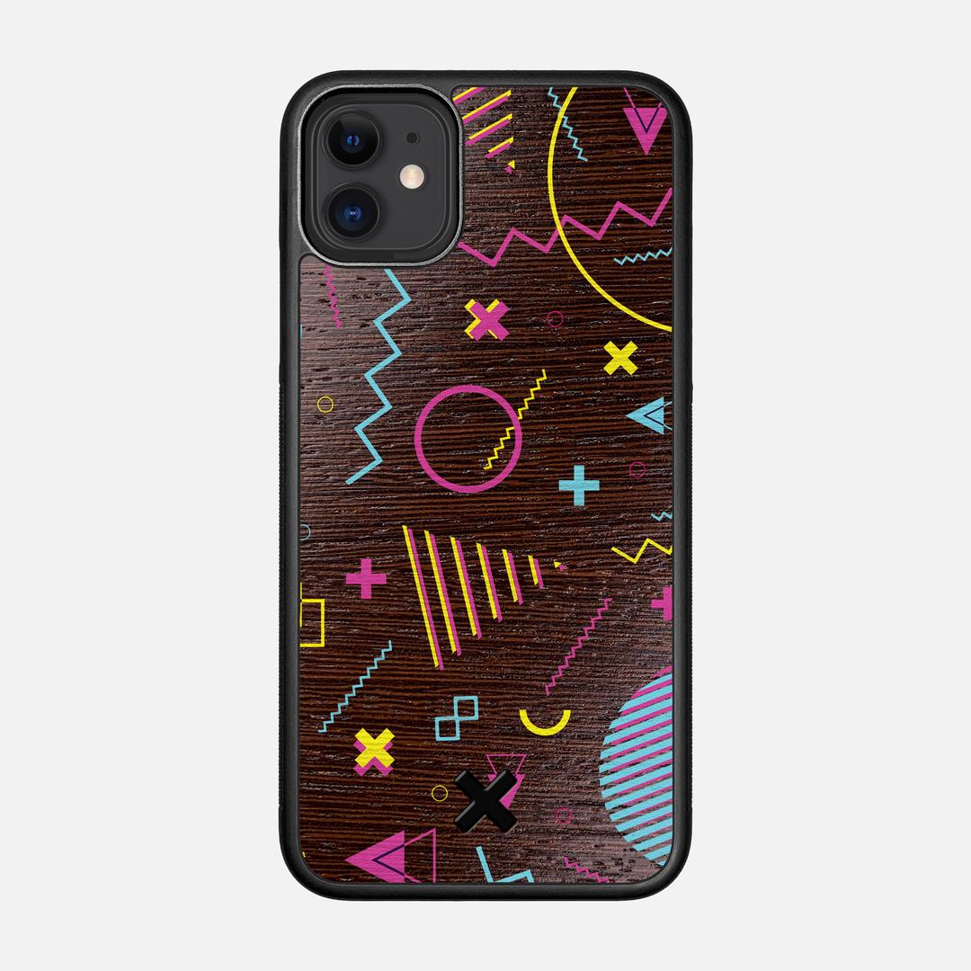 Neon Case for the Apple iPhone 11 featuring a UV Printed Wenge Wood backer with the Keyway X Mark#Phone Model_iPhone 11