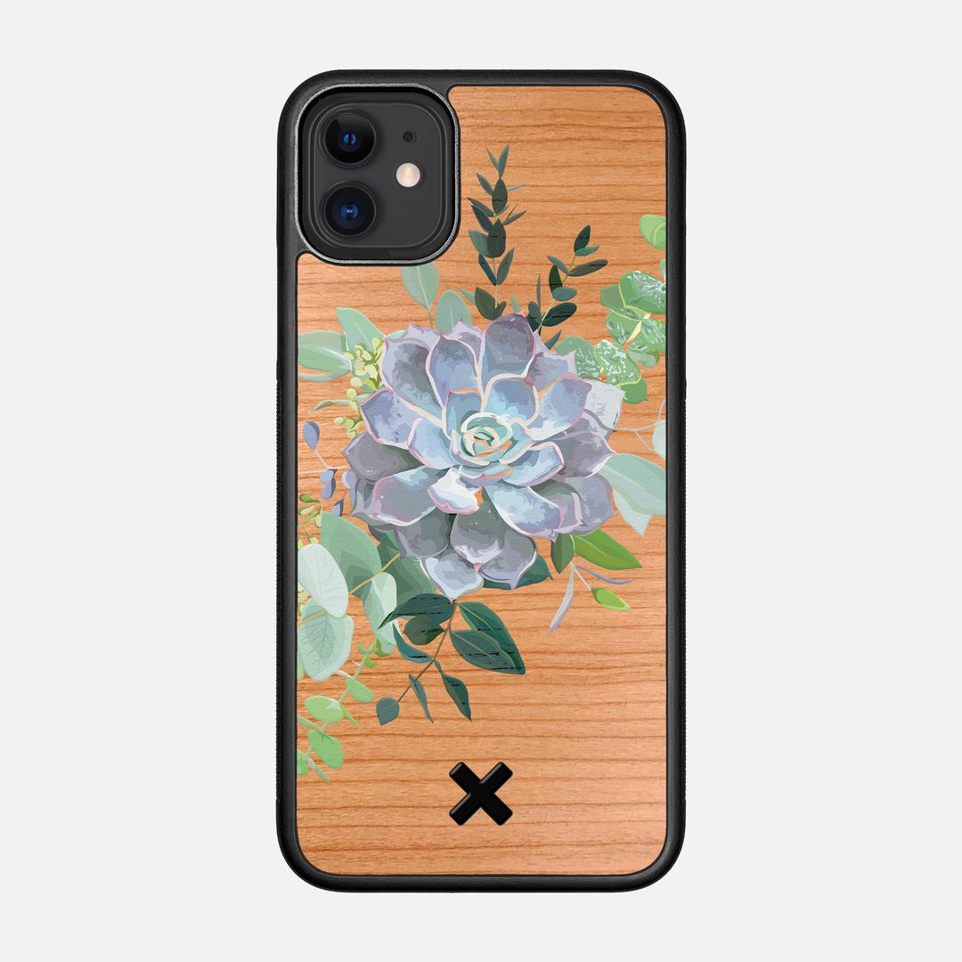 Pollux Case for the Apple iPhone 11 featuring a UV Printed Cherry Wood backer with the Keyway X Mark#Phone Model_iPhone 11