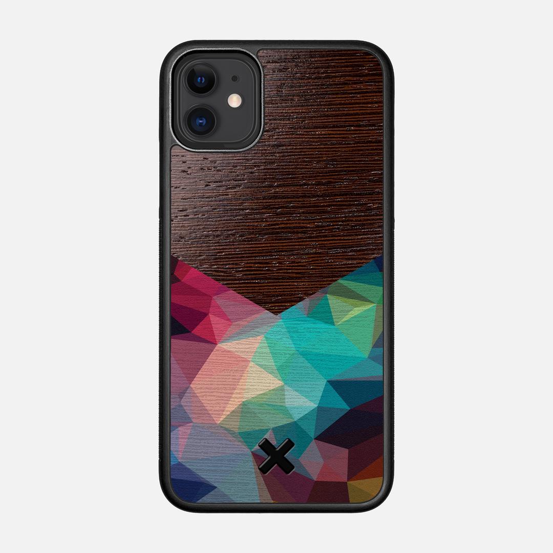 Prism Case for the Apple iPhone 11 featuring a UV Printed Wenge Wood backer with the Keyway X Mark#Phone Model_iPhone 11