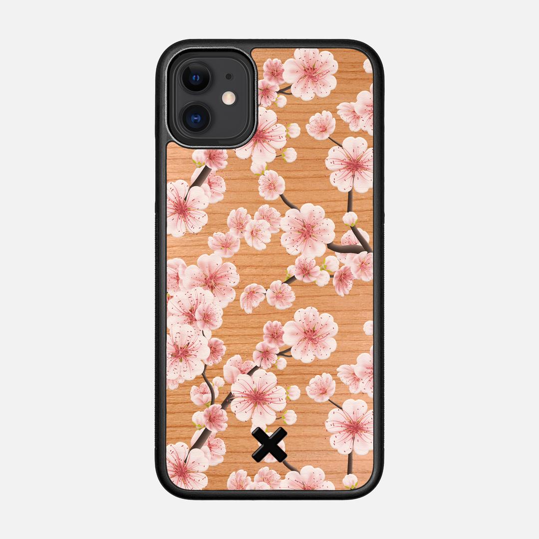 Sakura Case for the Apple iPhone 11 featuring a UV Printed Cherry Wood backer with the Keyway X Mark#Phone Model_iPhone 11