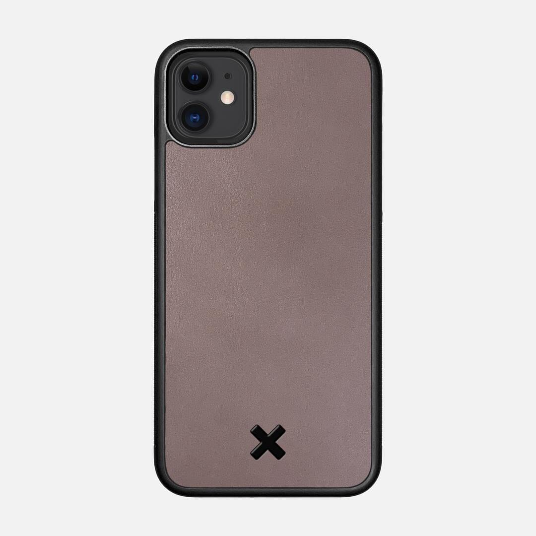 Slate Leather Case for the Apple iPhone 11 featuring a Genuine Leather backer with the Keyway X Mark#Phone Model_iPhone 11