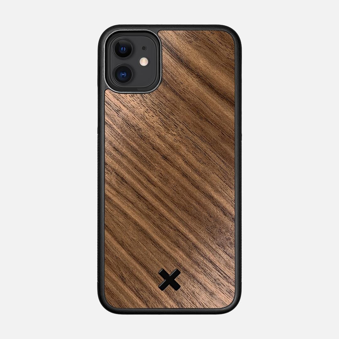 Walnut Pure Case for the Apple iPhone 11 featuring a Walnut Wood backer with the Keyway X Mark#Phone Model_iPhone 11