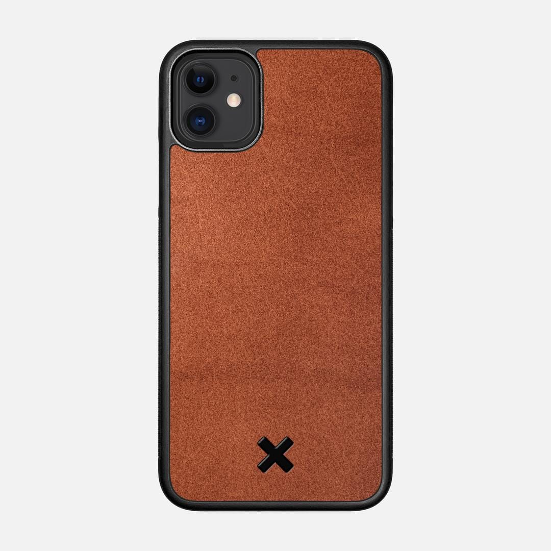 Whiskey Leather Case for the Apple iPhone 11 featuring a Genuine Leather backer with the Keyway X Mark#Phone Model_iPhone 11