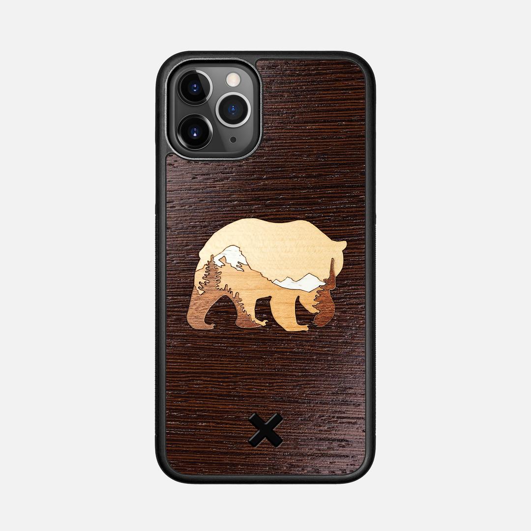 Bear Mountain Case for the Apple iPhone 11 Pro featuring a Wenge, Maple, Cherry, and Sapele Wood backer with the Keyway X Mark#Phone Model_iPhone 11 Pro