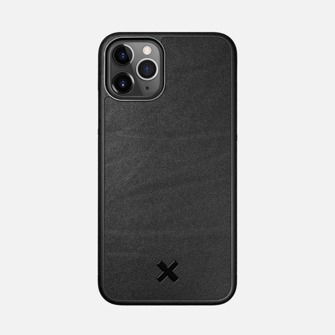 Charcoal Leather Case for the Apple iPhone 11 Pro featuring a Genuine Leather backer with the Keyway X Mark#Phone Model_iPhone 11 Pro