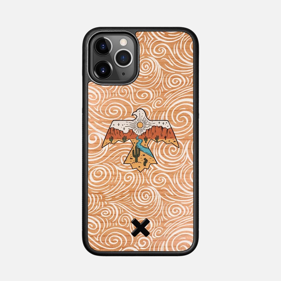 Eagle Case for the Apple iPhone 11 Pro featuring a UV Printed Cherry Wood backer with the Keyway X Mark#Phone Model_iPhone 11 Pro