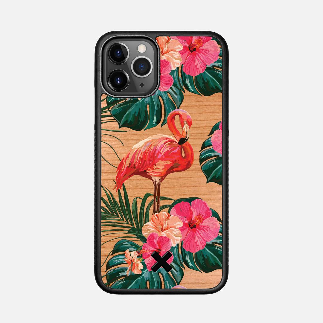 Flamingo Case for the Apple iPhone 11 Pro featuring a UV Printed Cherry Wood backer with the Keyway X Mark#Phone Model_iPhone 11 Pro