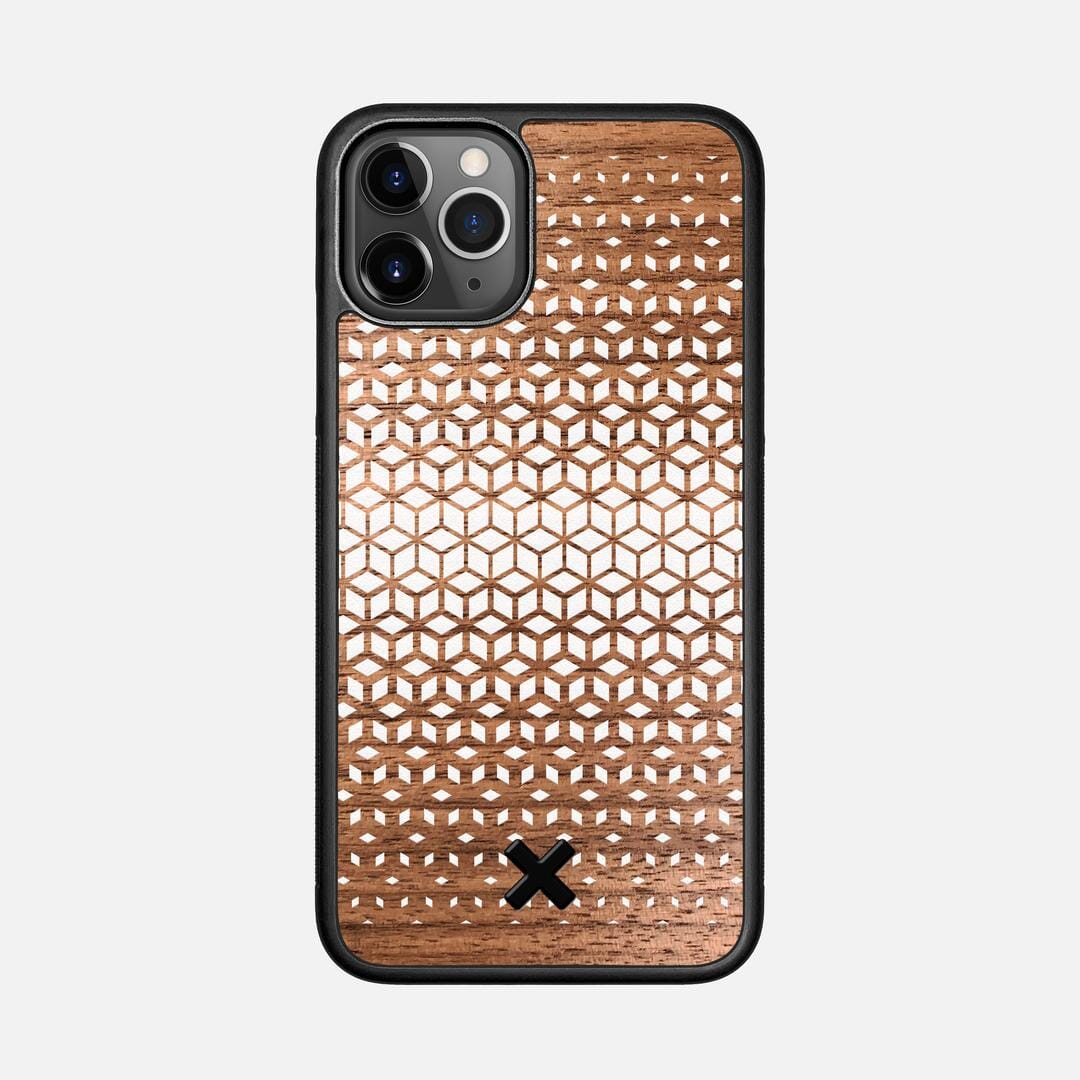 Geo Case for the Apple iPhone 11 Pro featuring a UV Printed Walnut Wood backer with the Keyway X Mark#Phone Model_iPhone 11 Pro