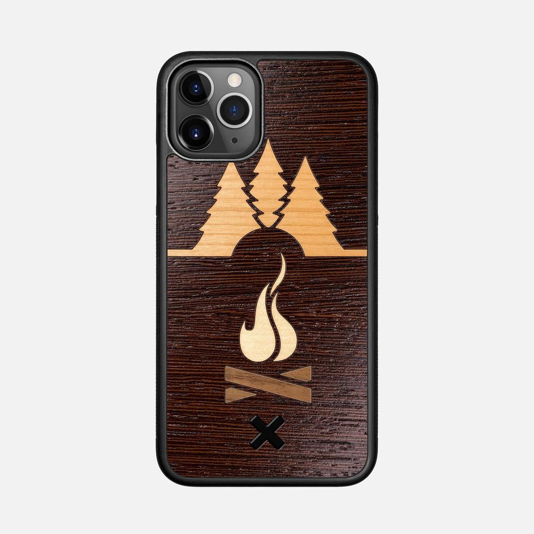 Nomad Case for the Apple iPhone 11 Pro featuring a Wenge, Cherry, Maple, and Walnut Wood backer with the Keyway X Mark#Phone Model_iPhone 11 Pro