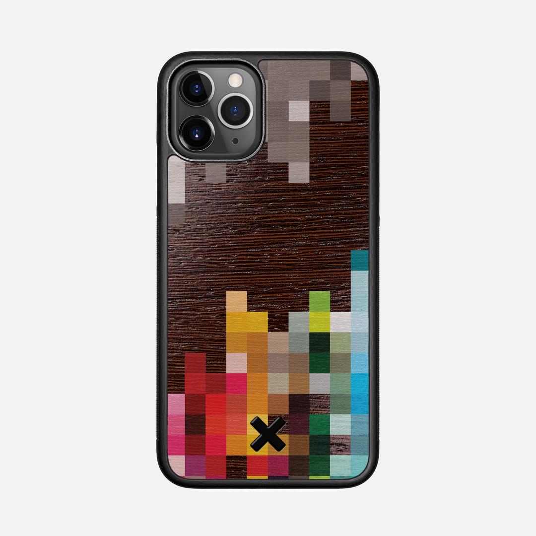 Pixelation Case for the Apple iPhone 11 Pro featuring a UV Printed Wenge Wood backer with the Keyway X Mark#Phone Model_iPhone 11 Pro