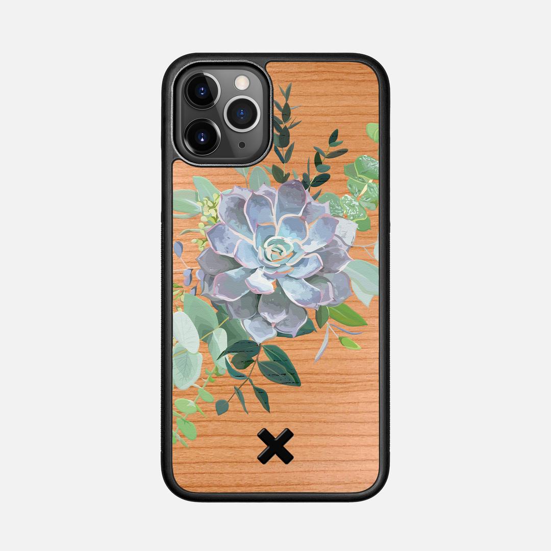 Pollux Case for the Apple iPhone 11 Pro featuring a UV Printed Cherry Wood backer with the Keyway X Mark#Phone Model_iPhone 11 Pro