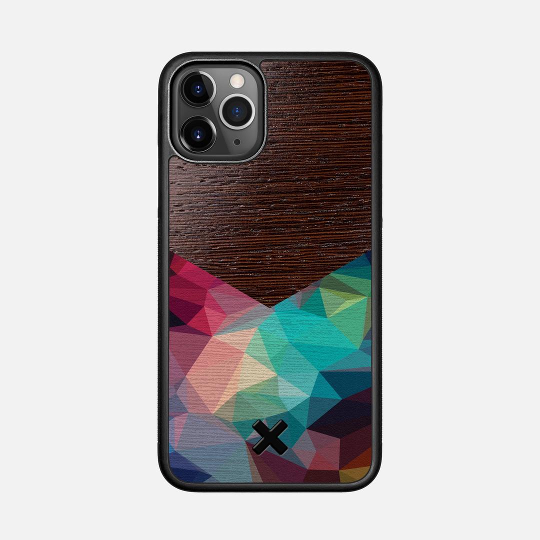 Prism Case for the Apple iPhone 11 Pro featuring a UV Printed Wenge Wood backer with the Keyway X Mark#Phone Model_iPhone 11 Pro