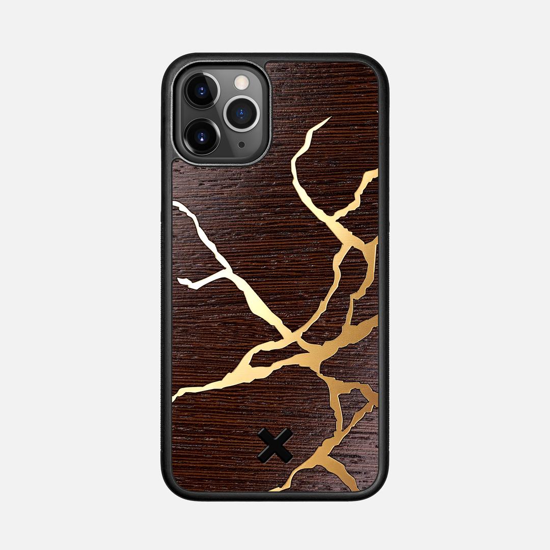 Restore Case for the Apple iPhone 11 Pro featuring a Gold and Wenge Wood backer with the Keyway X Mark#Phone Model_iPhone 11 Pro