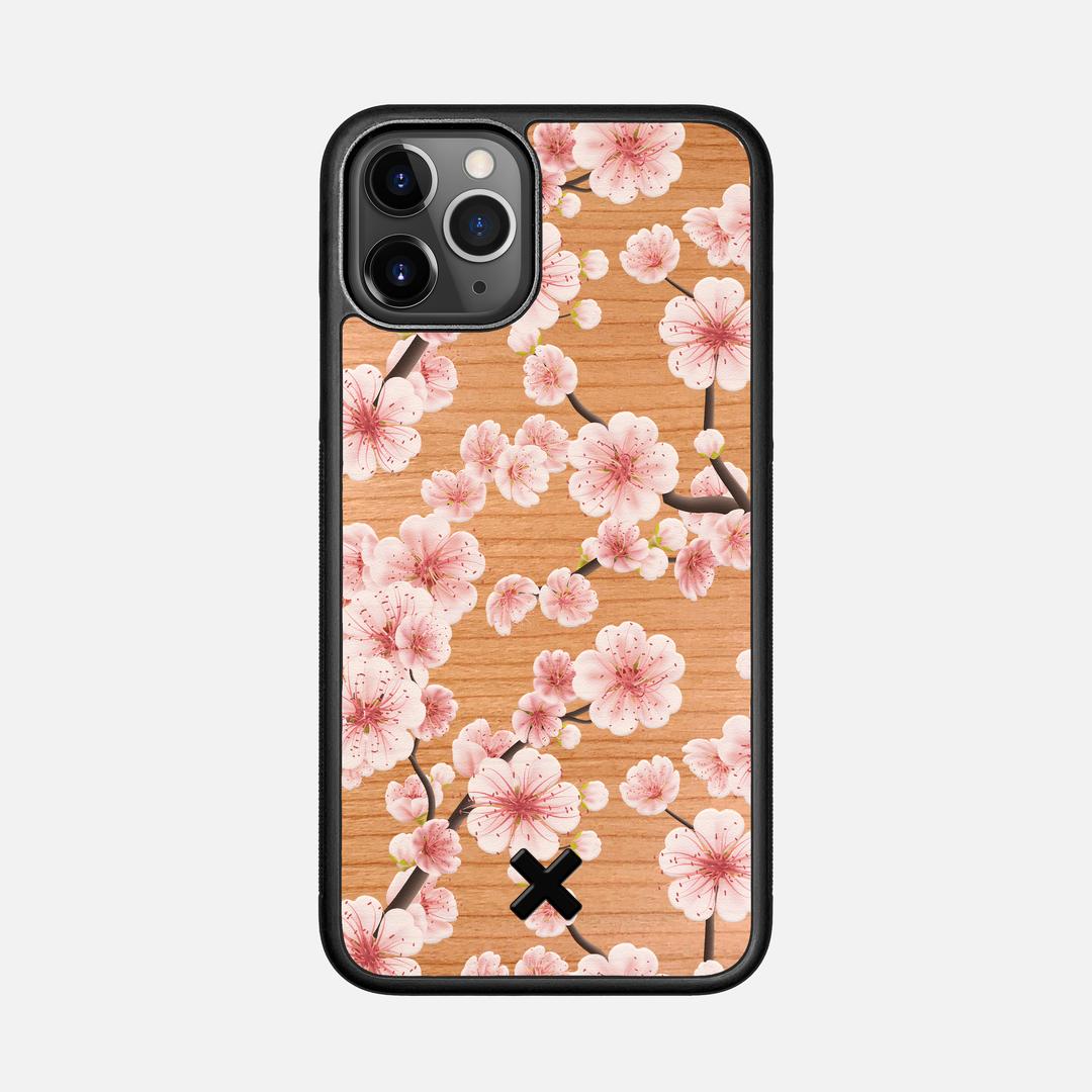 Sakura Case for the Apple iPhone 11 Pro featuring a UV Printed Cherry Wood backer with the Keyway X Mark#Phone Model_iPhone 11 Pro