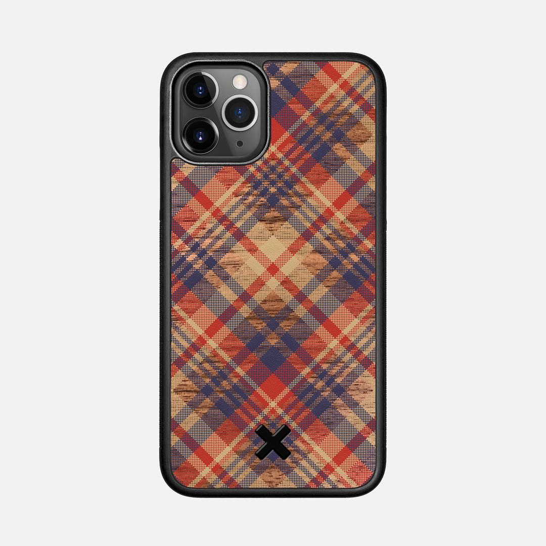 Tartan Case for the Apple iPhone 11 Pro featuring a UV Printed Walnut Wood backer with the Keyway X Mark#Phone Model_iPhone 11 Pro