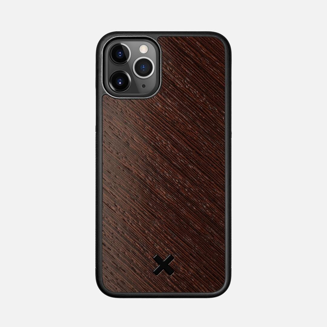Wenge Pure Case for the Apple iPhone 11 Pro featuring a Wenge Wood backer with the Keyway X Mark#Phone Model_iPhone 11 Pro