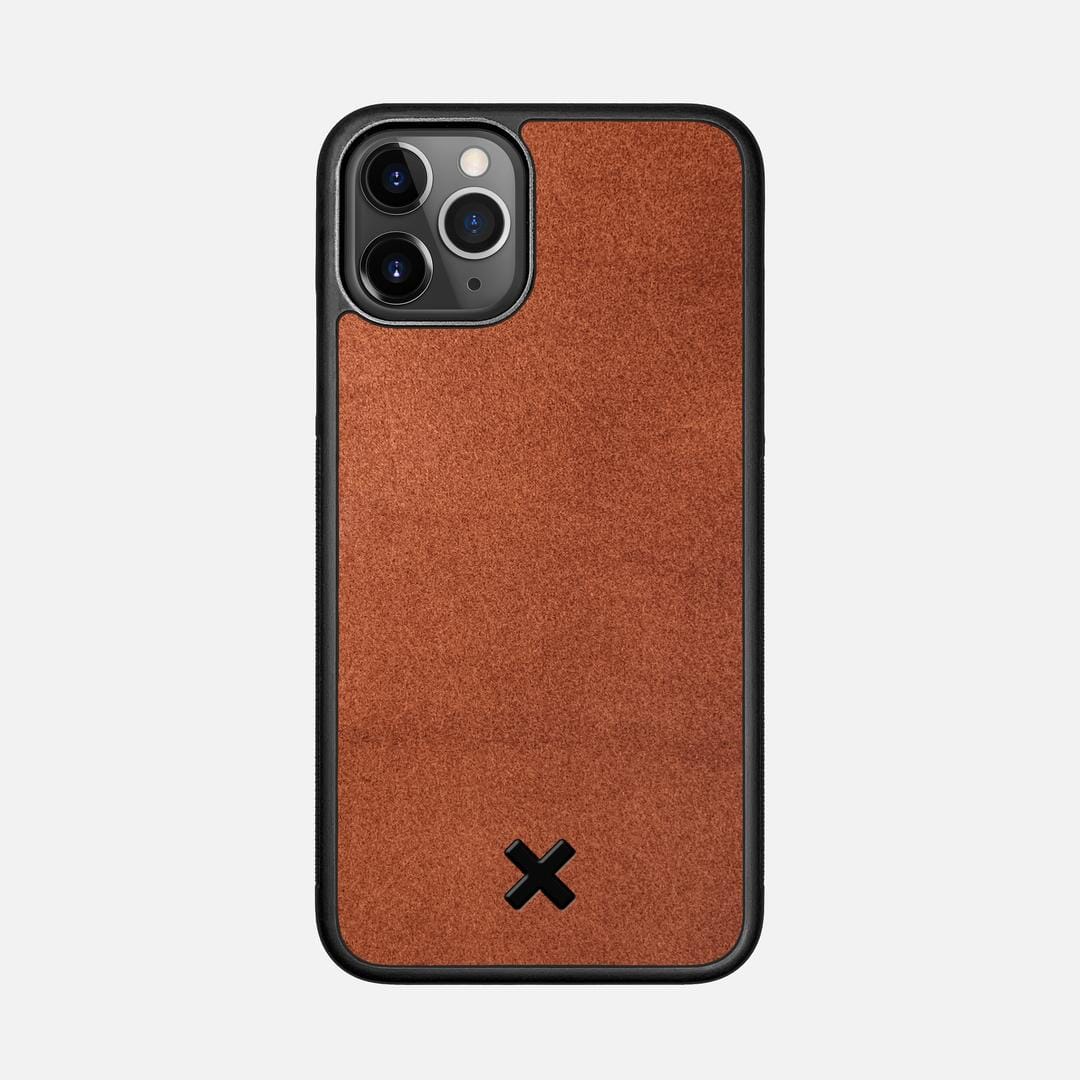 Whiskey Leather Case for the Apple iPhone 11 Pro featuring a Genuine Leather backer with the Keyway X Mark#Phone Model_iPhone 11 Pro