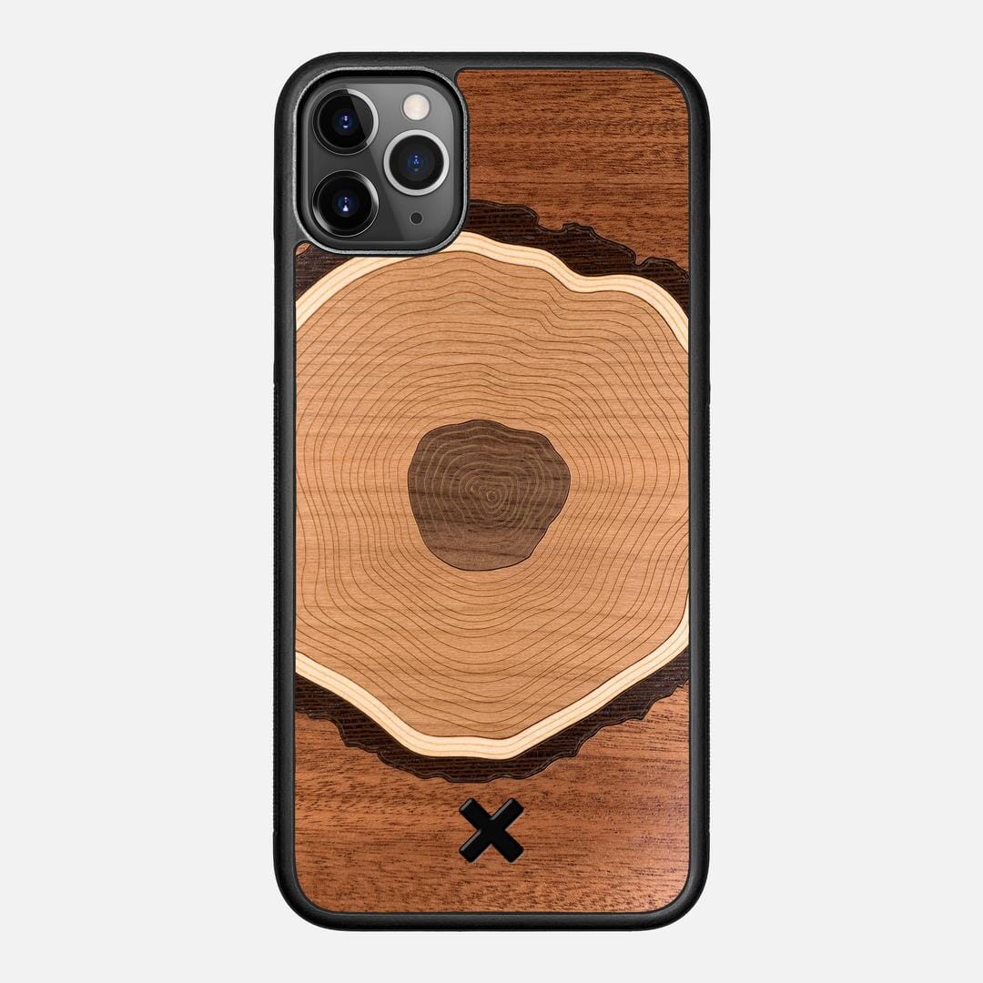 Arbor Case for the Apple iPhone 11 Pro Max featuring a Sapele, Wenge, Maple, Cherry, and Walnut Wood backer with the Keyway X Mark#Phone Model_iPhone 11 Pro Max