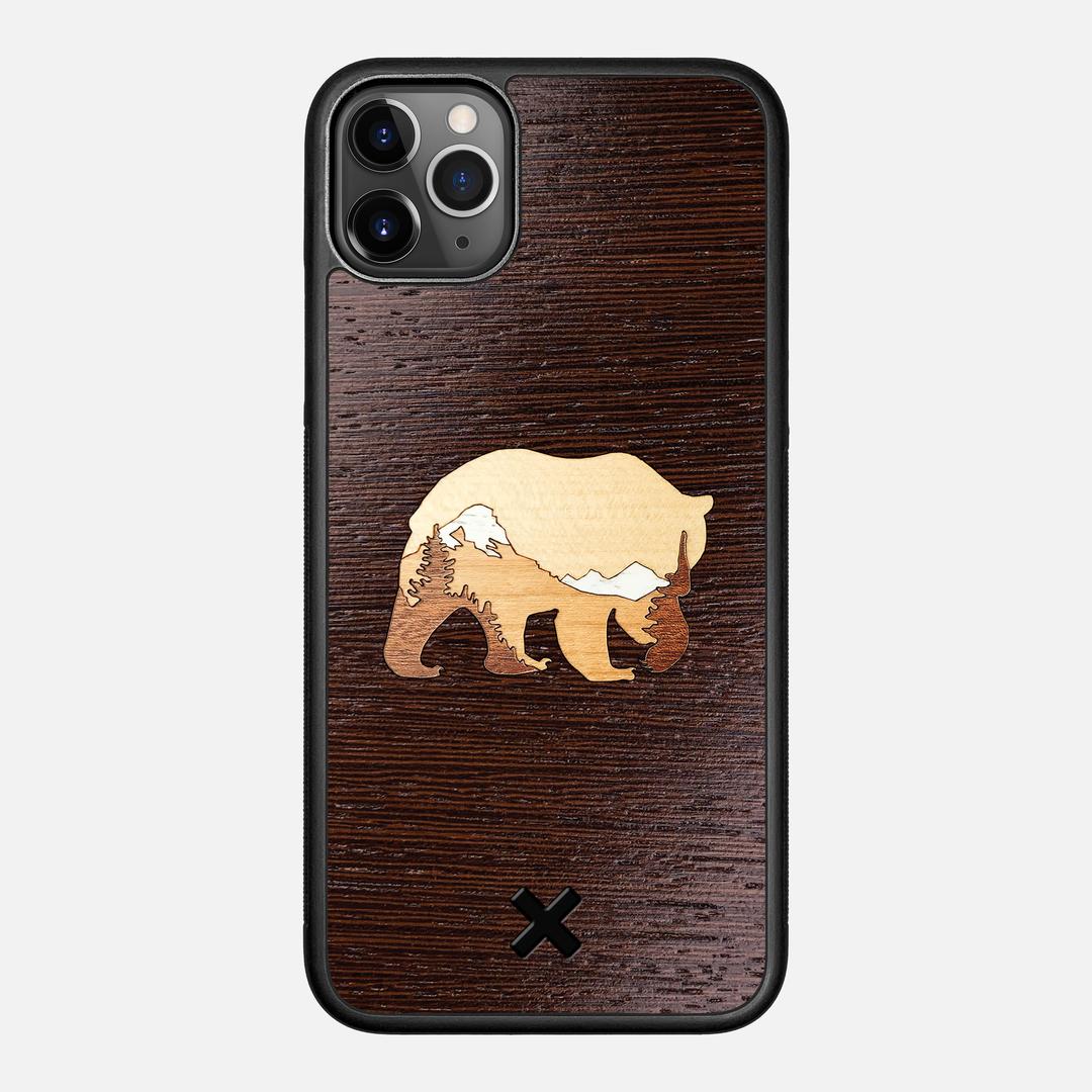 Bear Mountain Case for the Apple iPhone 11 Pro Max featuring a Wenge, Maple, Cherry, and Sapele Wood backer with the Keyway X Mark#Phone Model_iPhone 11 Pro Max
