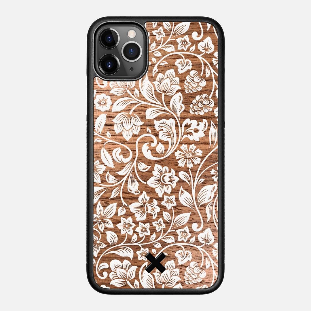 Blossom Case for the Apple iPhone 11 Pro Max featuring a UV Printed Walnut Wood backer with the Keyway X Mark#Phone Model_iPhone 11 Pro Max