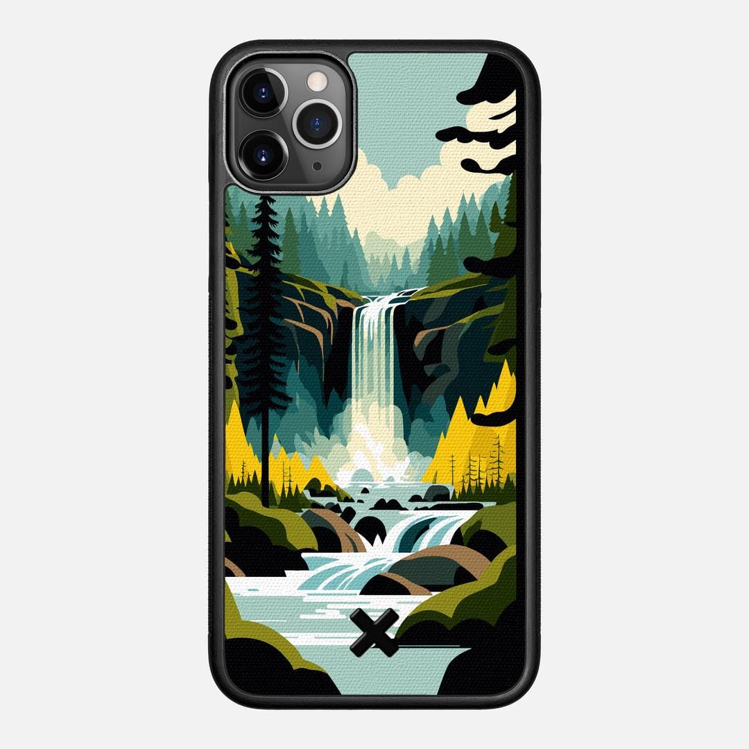 Cascade Case for the Apple iPhone 11 Pro Max featuring a UV Printed Cotton Canvas backer with the Keyway X Mark#Phone Model_iPhone 11 Pro Max