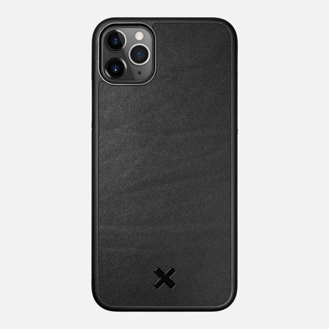 Charcoal Leather Case for the Apple iPhone 11 Pro Max featuring a Genuine Leather backer with the Keyway X Mark#Phone Model_iPhone 11 Pro Max