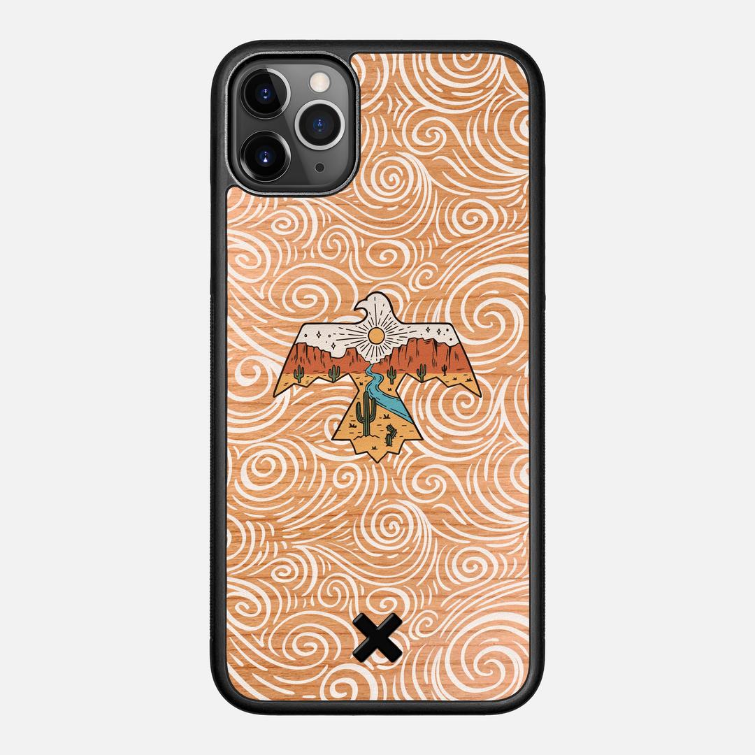 Eagle Case for the Apple iPhone 11 Pro Max featuring a UV Printed Cherry Wood backer with the Keyway X Mark#Phone Model_iPhone 11 Pro Max