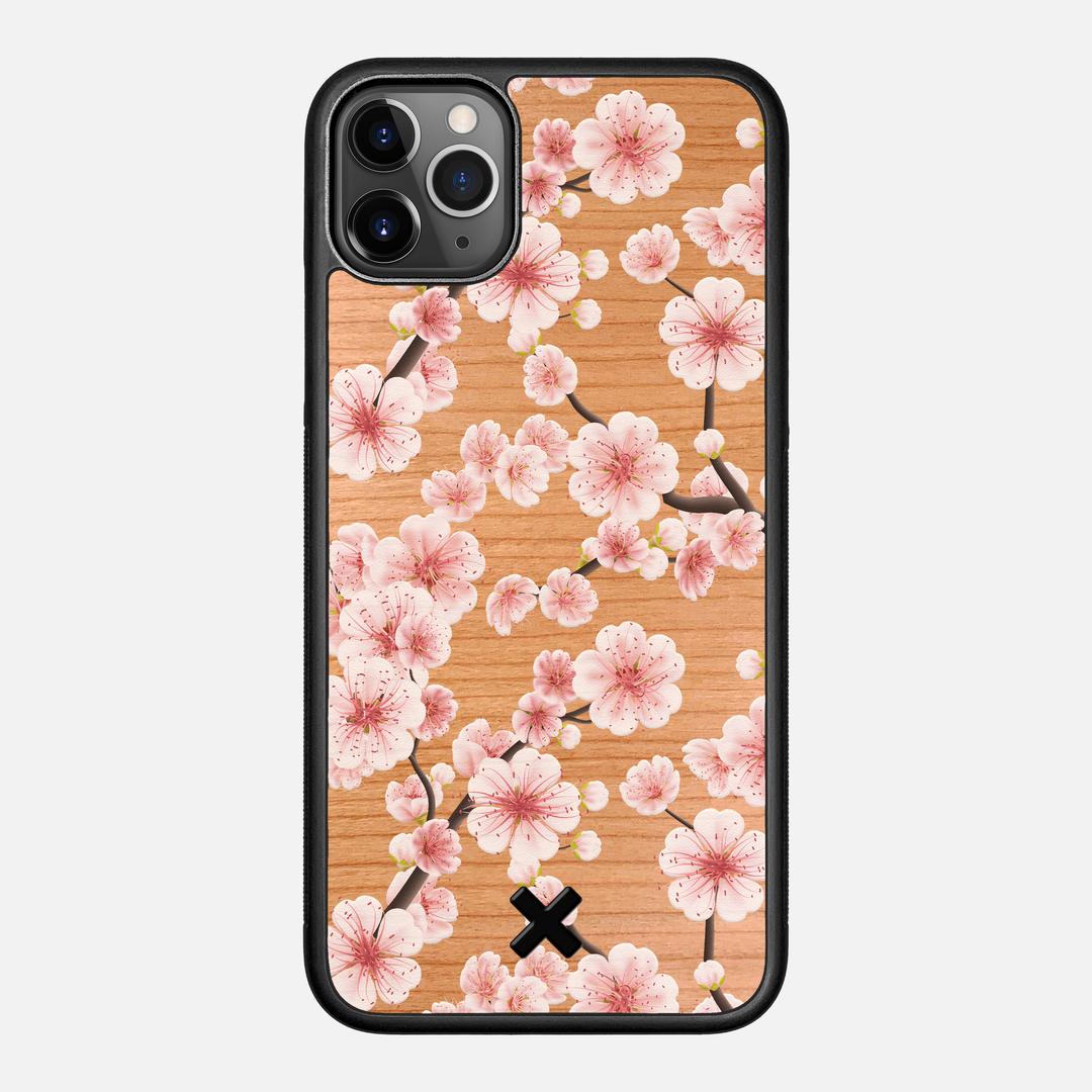 Sakura Case for the Apple iPhone 11 Pro Max featuring a UV Printed Cherry Wood backer with the Keyway X Mark#Phone Model_iPhone 11 Pro Max