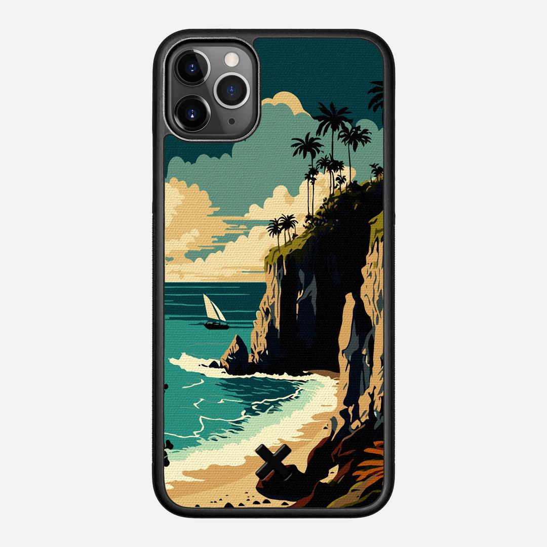 Seaside Case for the Apple iPhone 11 Pro Max featuring a UV Printed Cotton Canvas backer with the Keyway X Mark#Phone Model_iPhone 11 Pro Max