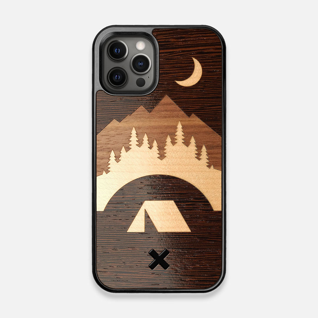 Front view of the Wilderness Wenge Wood iPhone 12/12 Pro Case by Keyway Designs