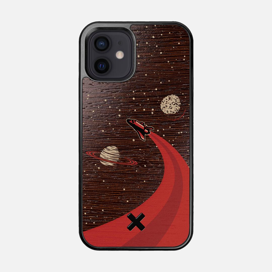 Booster Case for the Apple iPhone 12 featuring a UV Printed Wenge Wood backer with the Keyway X Mark#Phone Model_iPhone 12