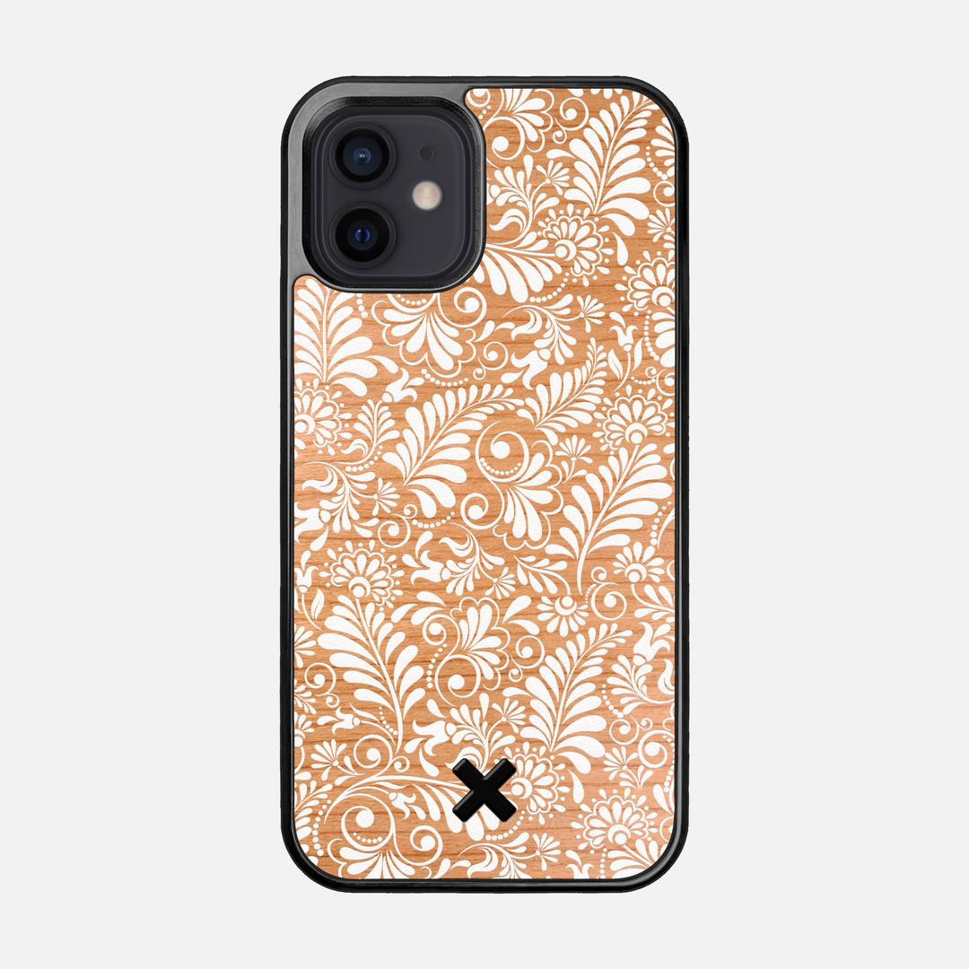 Botanica Case for the Apple iPhone 12 featuring a UV Printed Cherry Wood backer with the Keyway X Mark#Phone Model_iPhone 12
