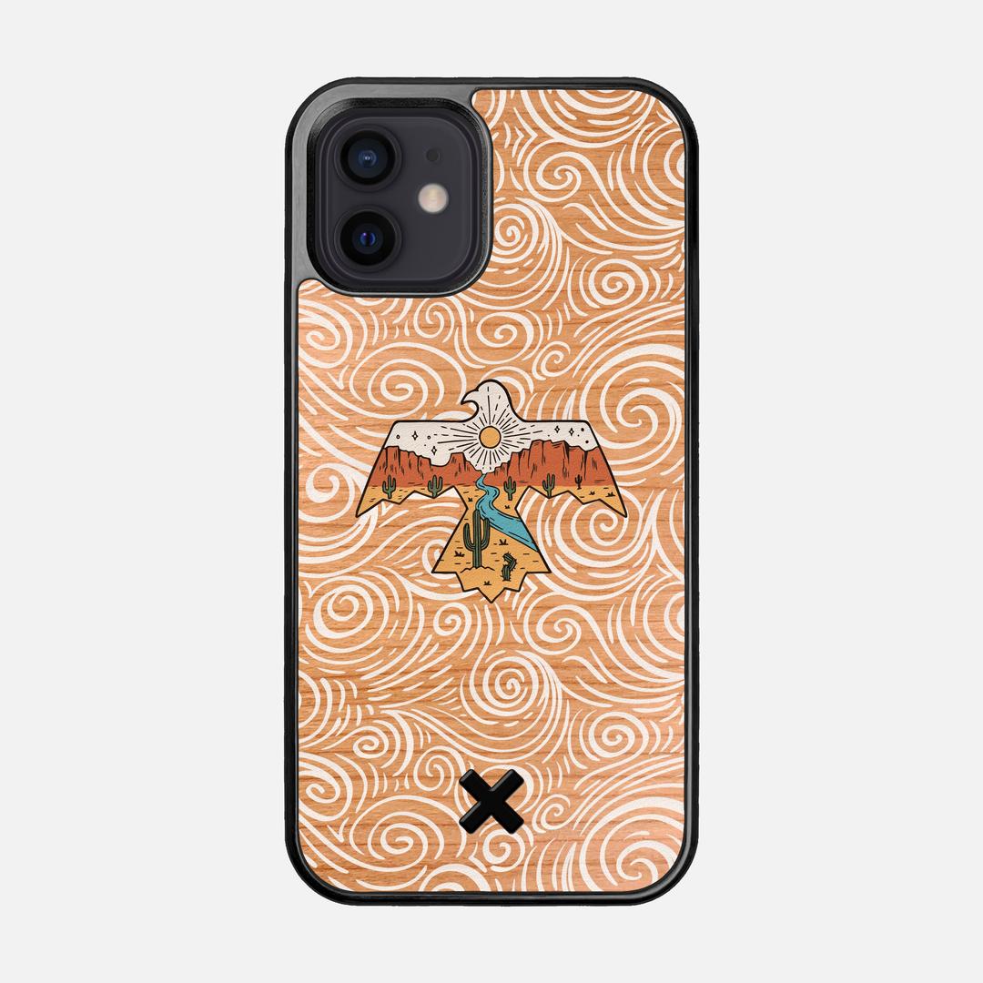 Eagle Case for the Apple iPhone 12 featuring a UV Printed Cherry Wood backer with the Keyway X Mark#Phone Model_iPhone 12