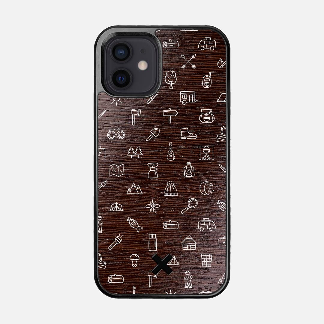 Gear Case for the Apple iPhone 12 featuring a UV Printed Wenge Wood backer with the Keyway X Mark#Phone Model_iPhone 12