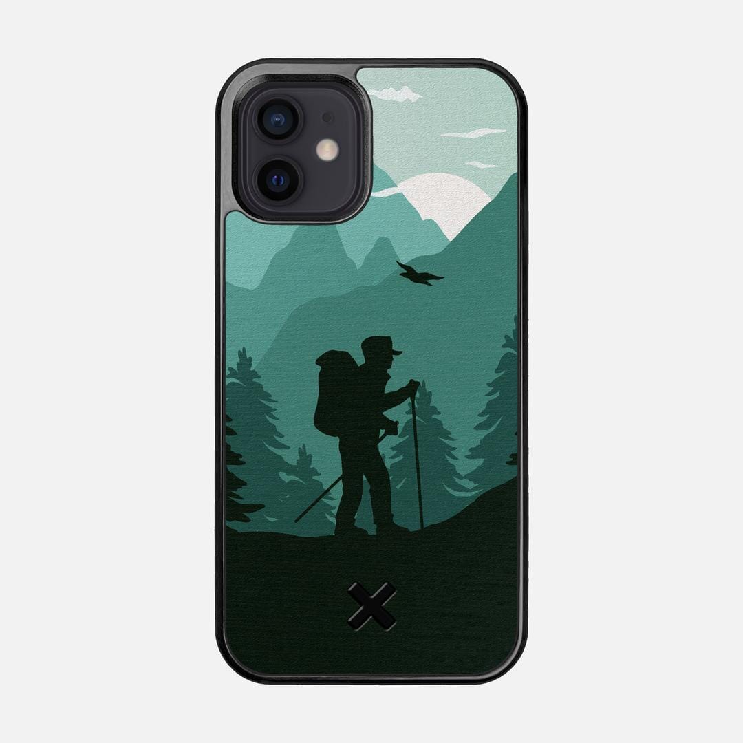 Hiker Case for the Apple iPhone 12 featuring a UV Printed Wenge Wood backer with the Keyway X Mark#Phone Model_iPhone 12