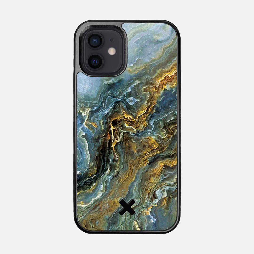 Indigo Case for the Apple iPhone 12 featuring a UV Printed Wenge Wood backer with the Keyway X Mark#Phone Model_iPhone 12